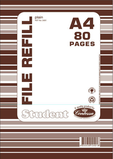 Picture of FILE REFILL A4 4H  80PGS PLAIN - GLUED